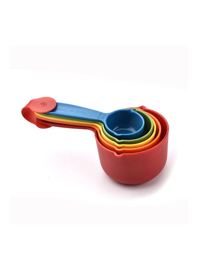 5-Piece Plastic Measuring Cups Yellow/Red/Green 18x10x6centimeter - Image 2