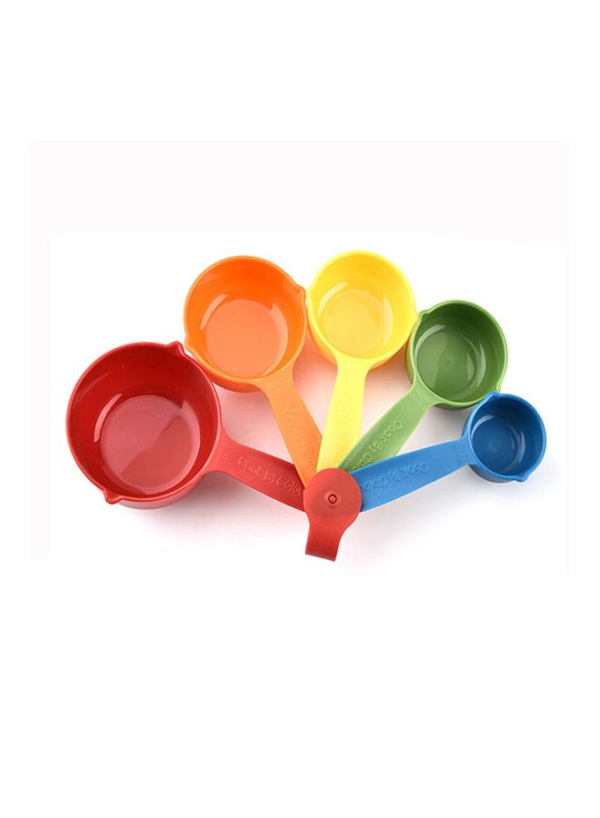 5-Piece Plastic Measuring Cups Yellow/Red/Green 18x10x6centimeter - Image 3