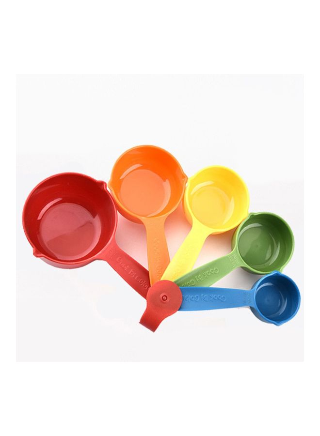 5-Piece Plastic Measuring Cups Yellow/Red/Green 18x10x6centimeter - Image 5