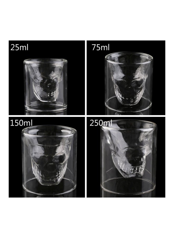 Generic - Skull Shaped Head Shot Glass Clear 4.5x4.5x5centimeter - Image 1