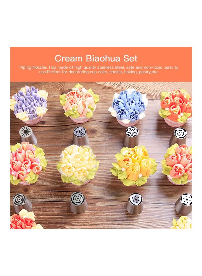 10-Piece Icing Pipe Nozzles Silver/White/Pink 3.7x3.7x4.1centimeter  - Image 3
