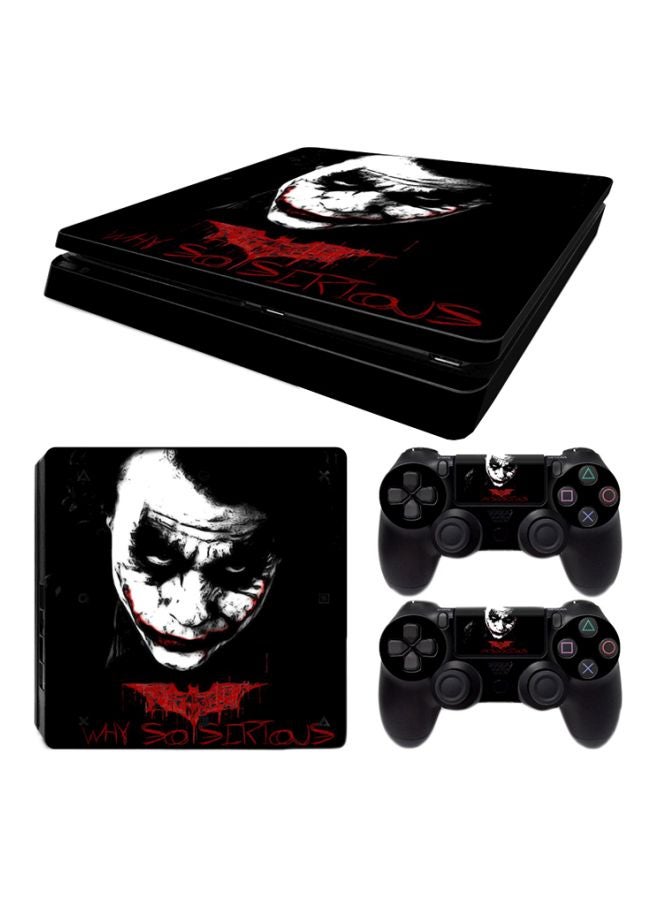 فلاش هوك مجموعة ملصقات بطبعة عبارة "Why So Serious" لجهاز بلايستيشن 4 وذراعي التحكم  من 3 قطع 