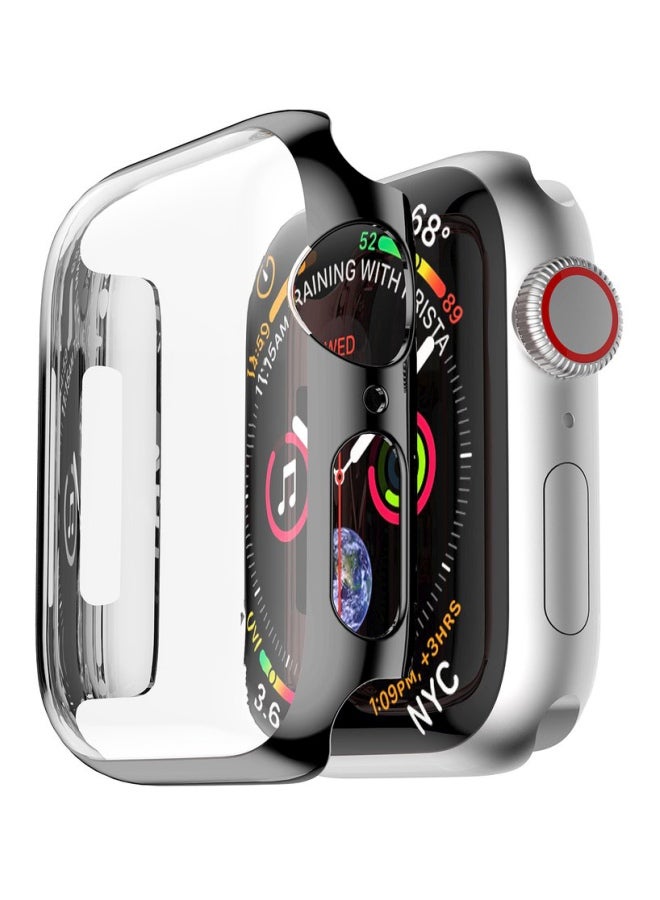 غطاء حماية واقٍ لساعة أبل الذكية من الجيل الرابع شفاف/ أسود - Image 1