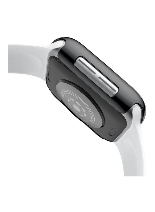 غطاء حماية واقٍ لساعة أبل الذكية من الجيل الرابع شفاف/ أسود - Image 2