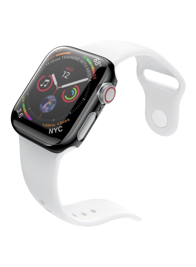 غطاء حماية واقٍ لساعة أبل الذكية من الجيل الرابع شفاف/ أسود - Image 3