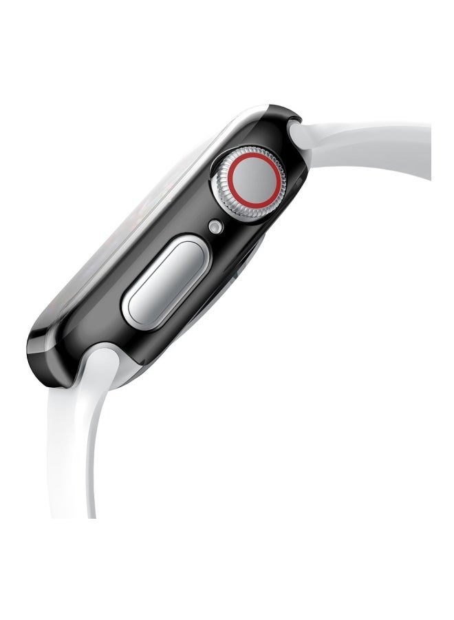 غطاء حماية واقٍ لساعة أبل الذكية من الجيل الرابع شفاف/ أسود - Image 4