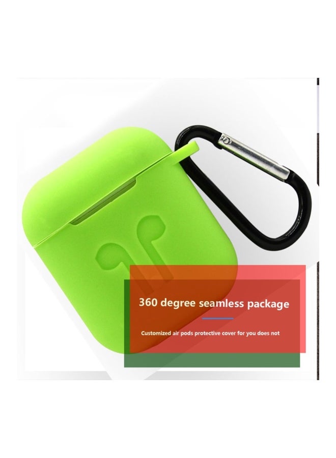 Protective Case Cover For AirPods With Carabineer Grass Green/Black - Image 2