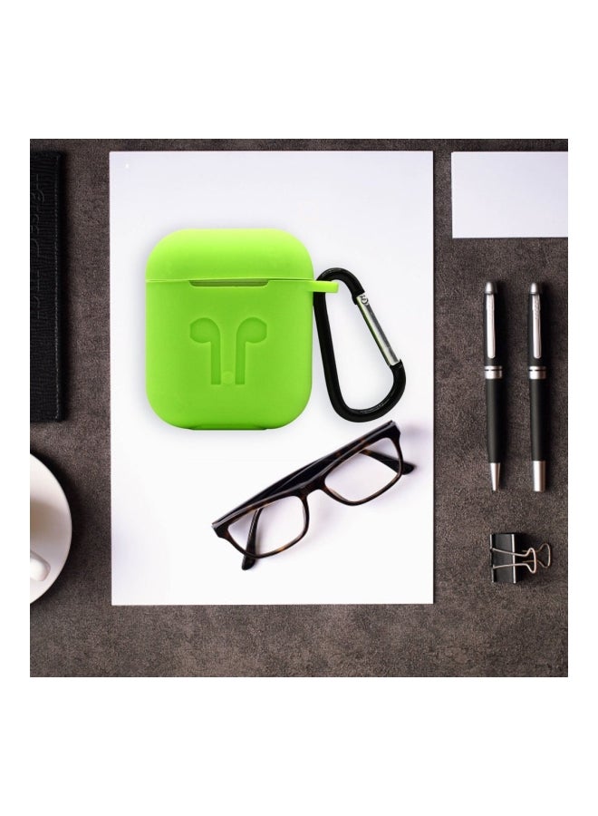 Protective Case Cover For AirPods With Carabineer Grass Green/Black - Image 3