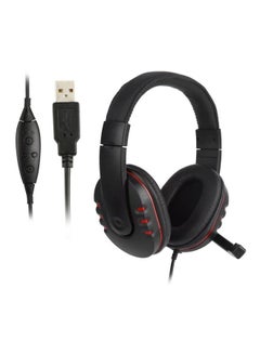 USB Wired Stereo Mic Headset For Sony PS3/PS4/PC Game Black/Red