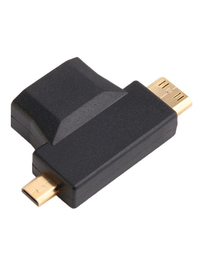 ليشب محول توصيل طرف HDMI Type A أنثى إلى HDMI Type C ذكر ومزود بمنفذ HDMI مايكرو ذكر أسود/ذهبي - Image 5