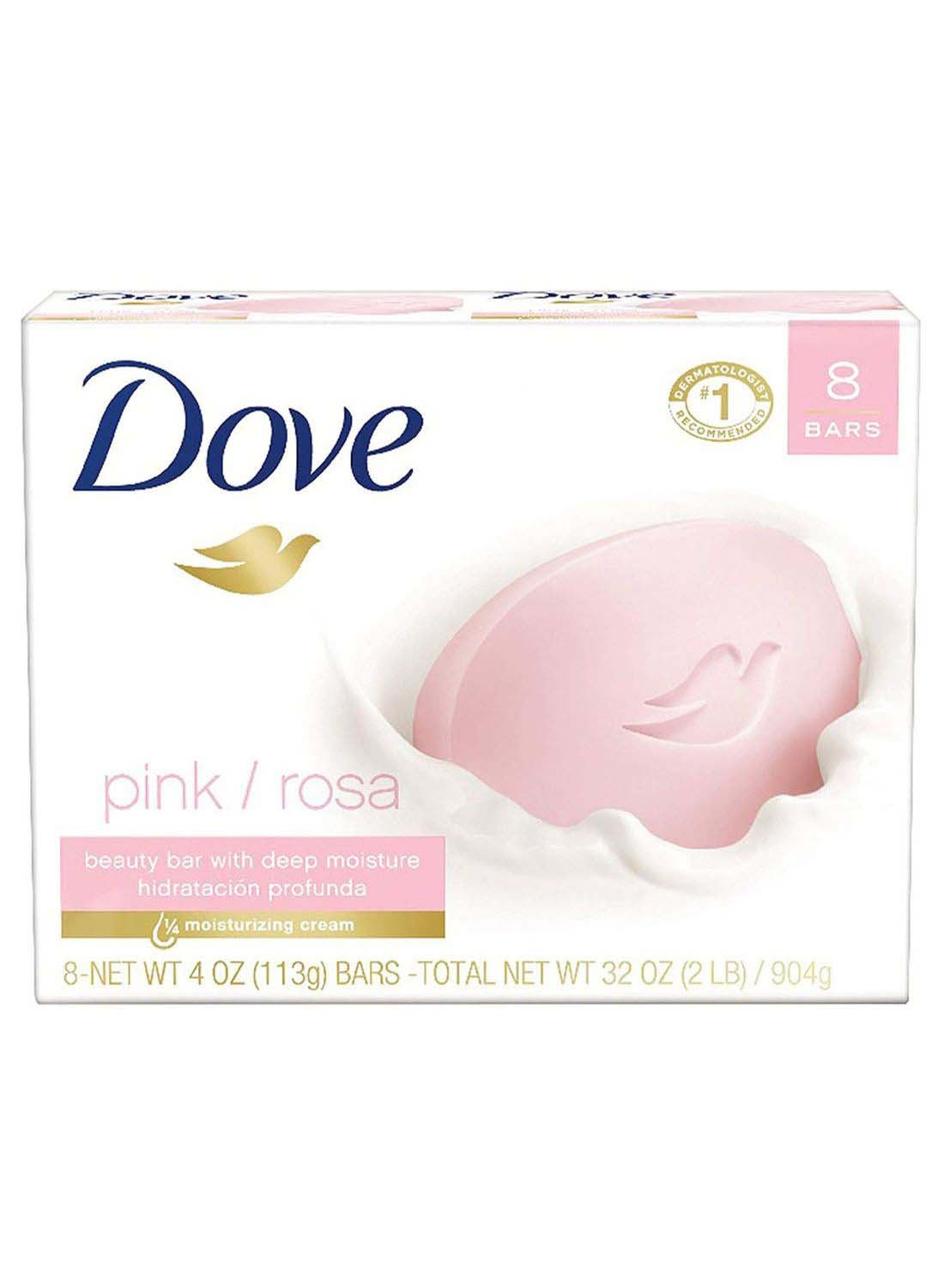 Dove Pack Of 8 Pink Beauty Bar 904grams
