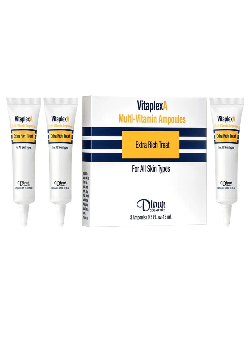 دينور كوزمتكس - VitaplexA Multi-Vitamin Ampoules Extra Rich Treatment, 3 Ampoules .5 oz. 15 ml. - Image 1