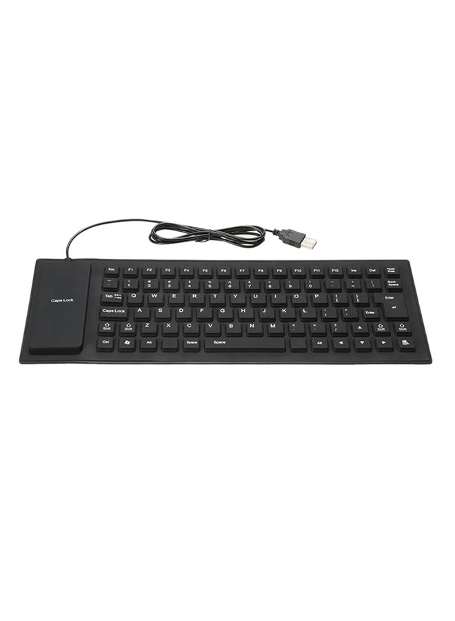 Generic - 85 Keys Foldable Flexible Rollup Usb Wired Silicone Keyboard Black - Image 1
