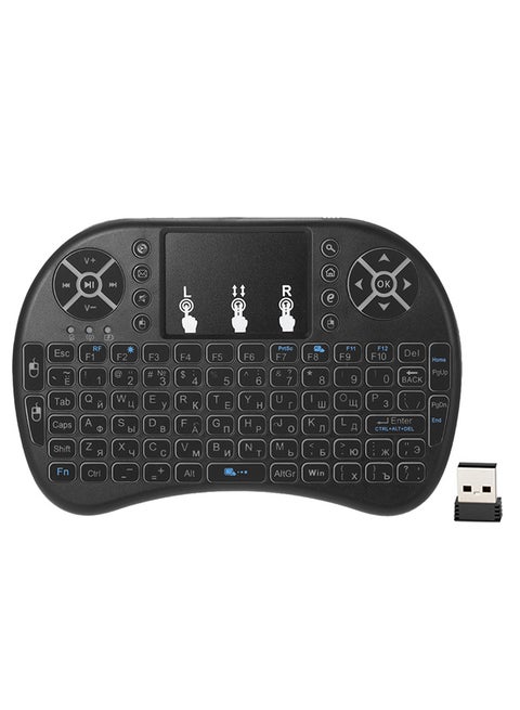 Russian English Wireless Keyboard Remote Control With Touchpad For Smart TV Black