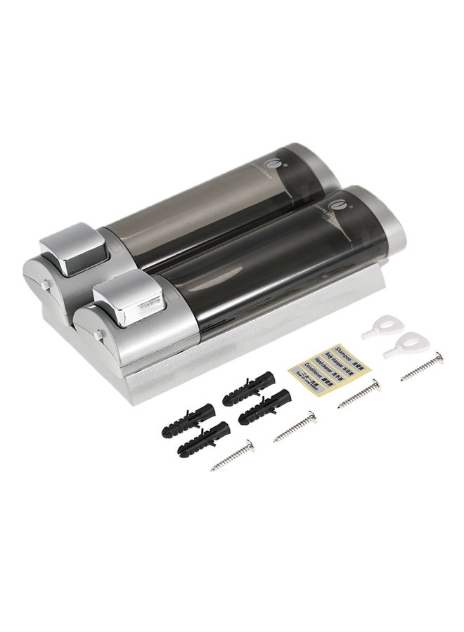 CHUANGDIAN 2 Manual Hand Soap Dispenser Wall Mount Silver 0.41kg