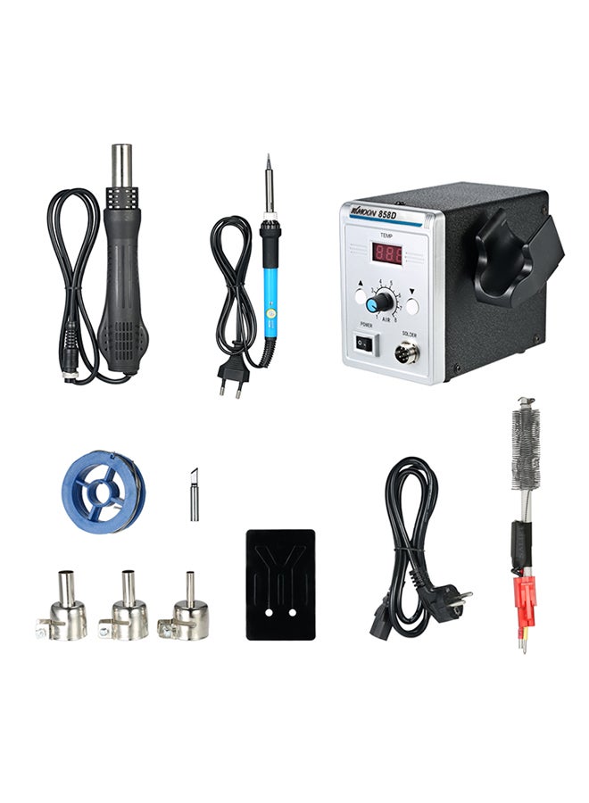 KKmoon 858D 700W High Quality Soldering Station LED Digital Solder Iron Desoldering Station Bga Rework Solder Station Hot AirGun + Electric Iron Set For Smd Smt Dip Multicolor 1.87kg  - Image 1