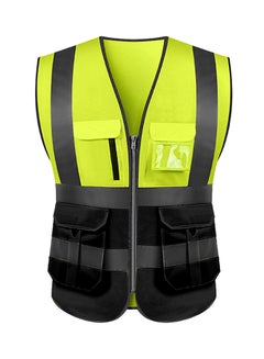 SFVest High Visibility Reflective Safety Work Vest With Multiple Pockets Black&Yellow 0.27kg 