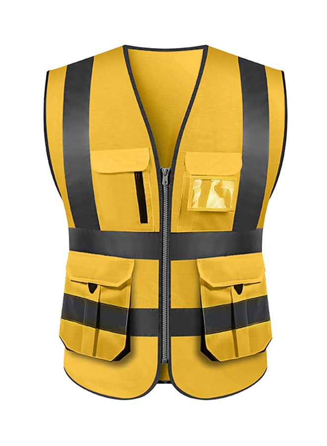 SFVest - High Visibility Reflective Safety Work Vest With Multiple Pockets Gold 0.27kg - Image 1
