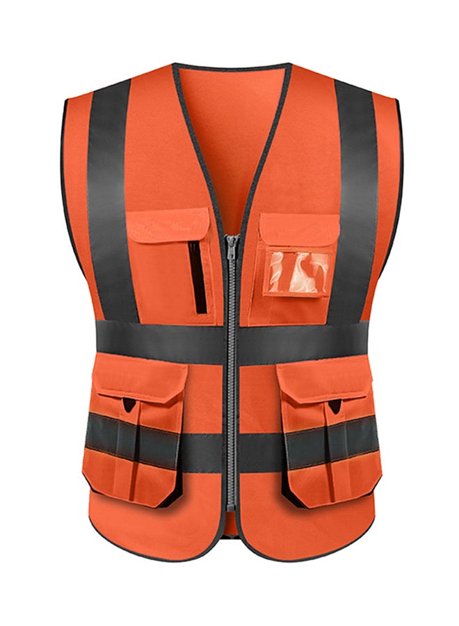 SFVest High Visibility Reflective Safety Work Vest With Multiple Pockets Orange 0.27kg  - Image 1