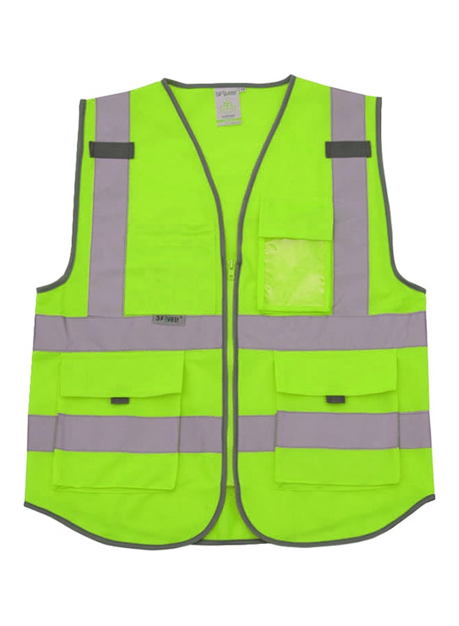 SFVest High Visibility Reflective Safety Work Vest With Multiple Pockets Green 0.26kg 