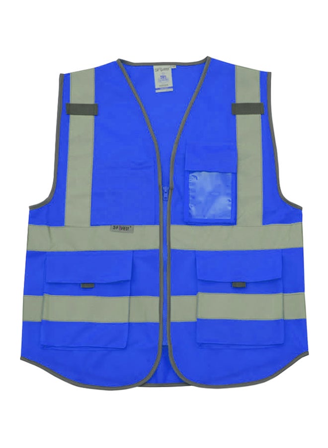 SFVest High Visibility Reflective Safety Work Vest With Multiple Pockets Blue 0.26kg 