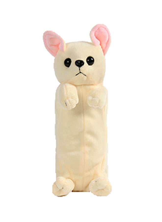 Sharpdo - Creative Cartton Pencil Case Plush Chihuahua Beige/Pink/Black - Image 1
