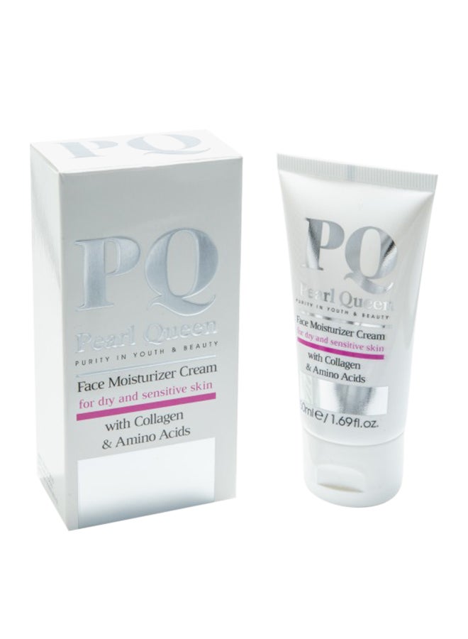 كريم مرطب للوجه: للبشرة الجافة والحساسة مع الكولاجين والأحماض الأمينية 50مل