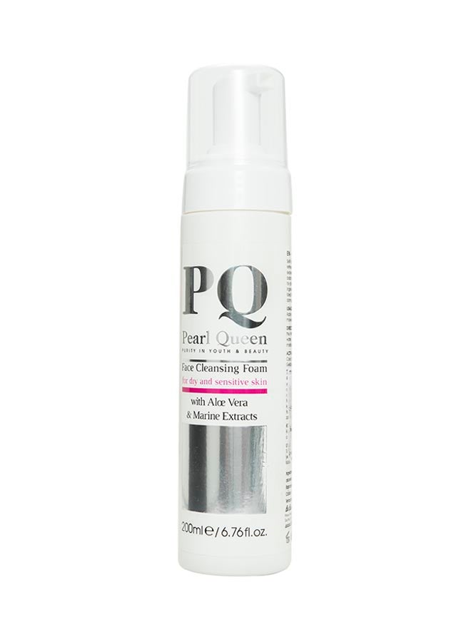 Pearl Queen - Face Cleansing Foam For Dry And Sensitive Skin With Aloe Vera And Marine Extracts 200ml - Image 1