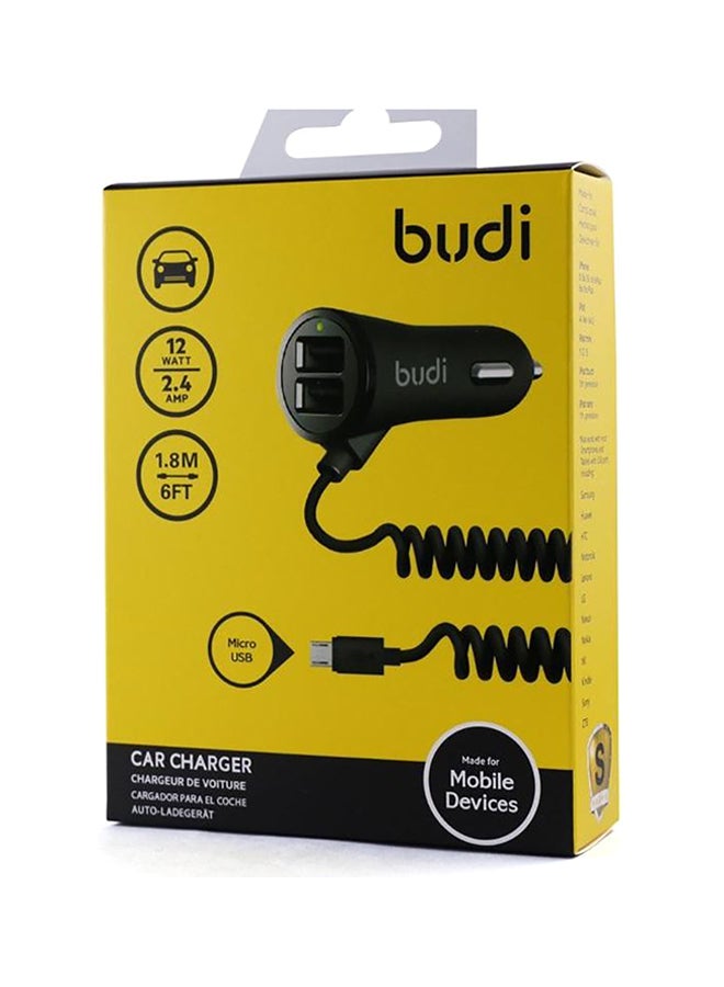 شاحن سيارة بمنفذ USB أسود