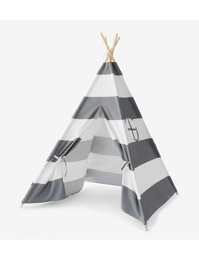 The Kids HQ TheKidsHQ Teepee- Grey Stripe 120 x 120 x 145centimeter  - Image 2