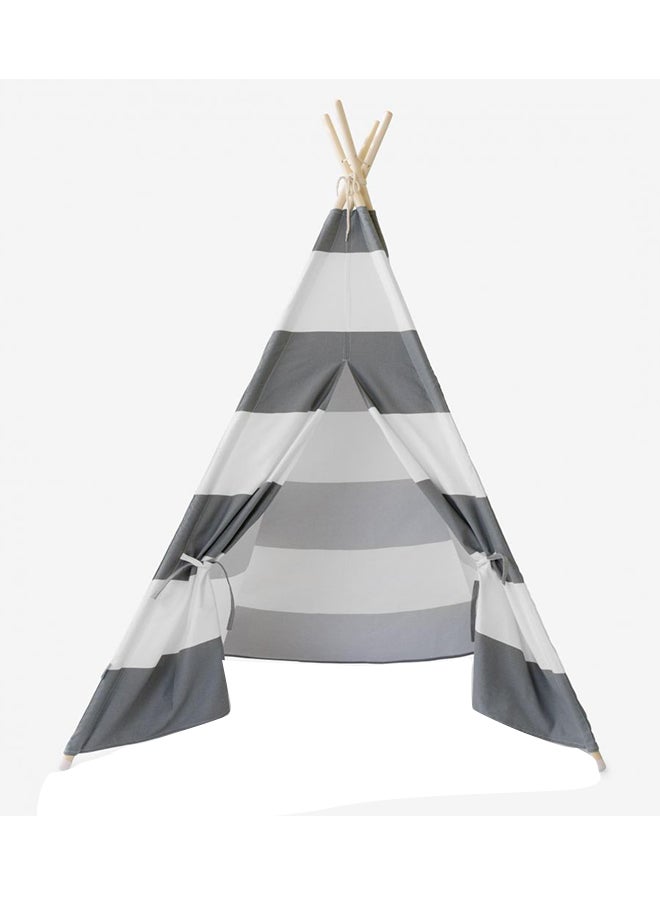 The Kids HQ TheKidsHQ Teepee- Grey Stripe 120 x 120 x 145centimeter  - Image 1