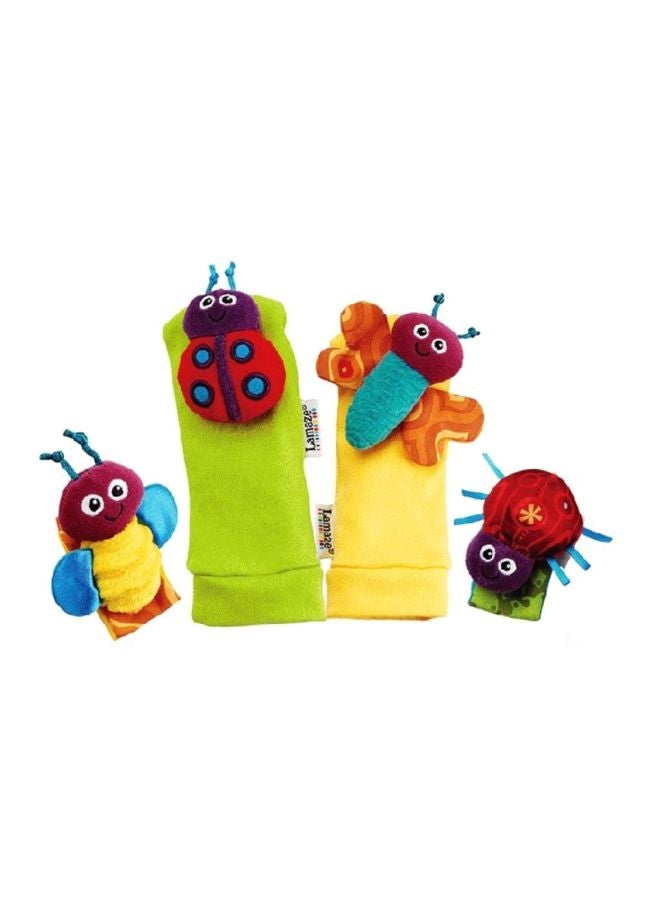 4-Piece Socks and Wrist Rattles Soft Toys Set