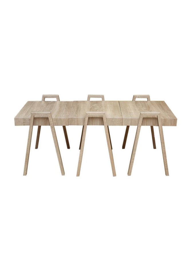 Pan Home 3-Piece Buxton Nesting Table Set Oak - Natural 51 x 35 x 45cm - Image 4