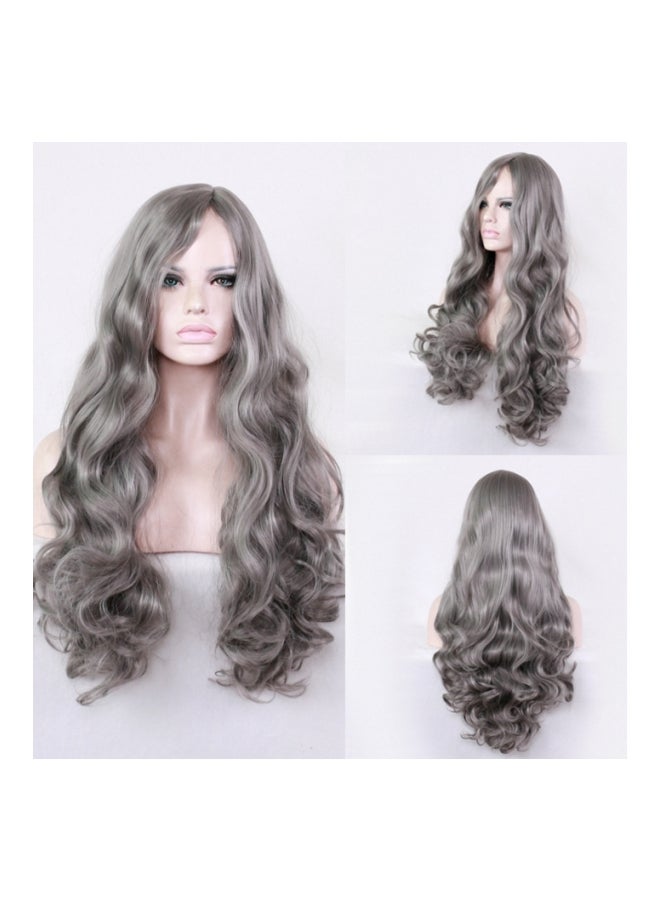 Curly Hair Wig Grey - Image 4