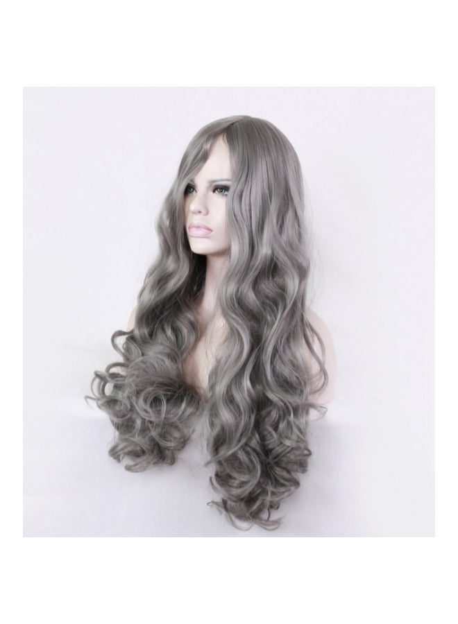 Curly Hair Wig Grey - Image 2
