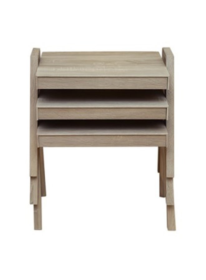 Pan Home 3-Piece Buxton Nesting Table Set Oak - Natural 51 x 35 x 45cm - Image 1