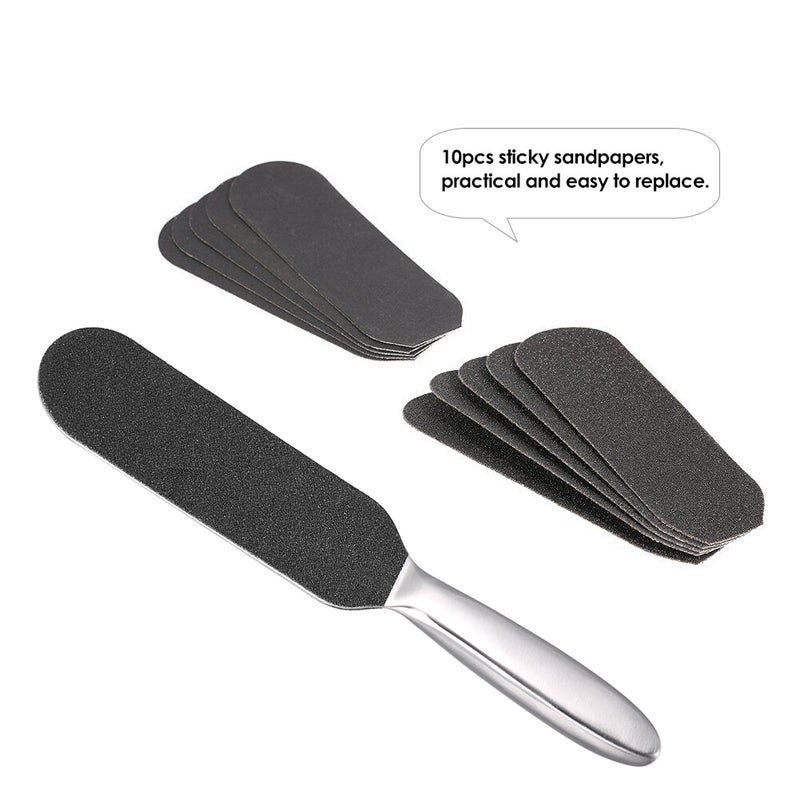 10-Piece Sandpaper Pedicure Dead Skin Remover Stainless Steel Foot Rasp Kit Care Tool - Image 4