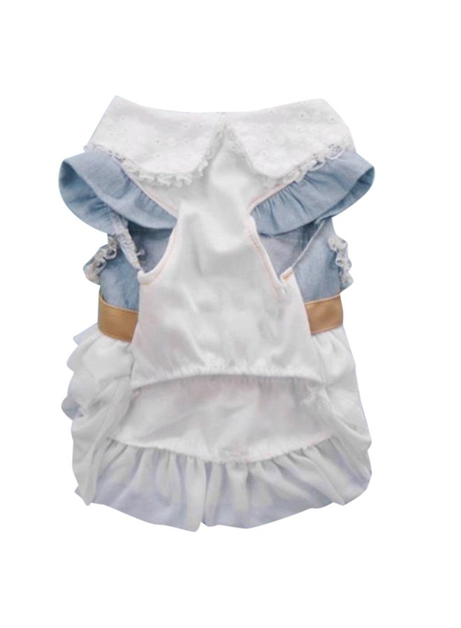 فستان زفاف للكلب أزرق/أبيض/بيج - Image 3