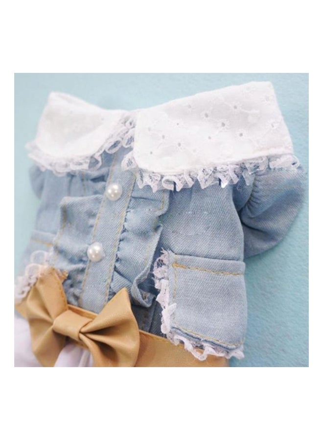 فستان زفاف للكلب أزرق/أبيض/بيج - Image 2