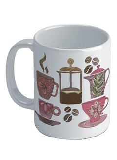 Wackylicious Valentina Beans Printed Coffee Mug White/Pink 8.2x9.5cm  - Image 1