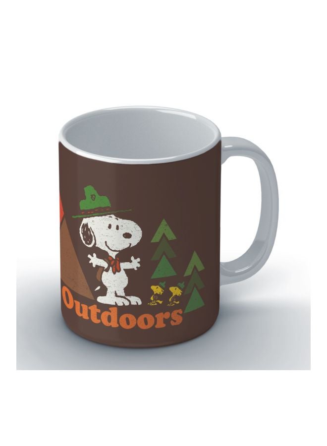 Wackylicious Peanuts Printed Coffee Mug Brown/Grey/Green 8.2x9.5cm - Image 2