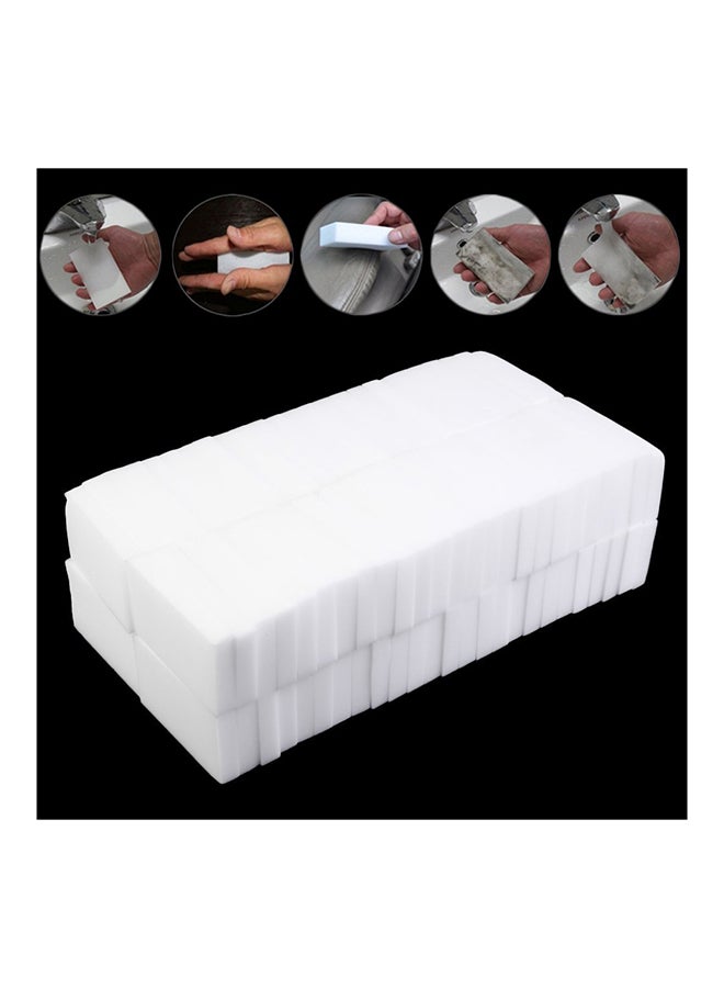 100-Piece Universal Multi Functional Magic Sponge White - Image 2