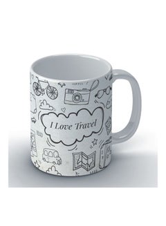 Wackylicious I Love Travel Printed Coffee Mug White/Black 8.2x9.5cm  - Image 2