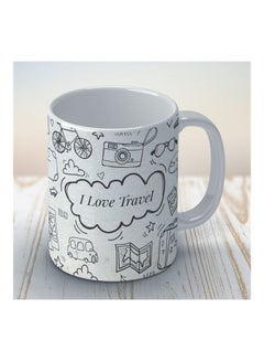 Wackylicious I Love Travel Printed Coffee Mug White/Black 8.2x9.5cm  - Image 3