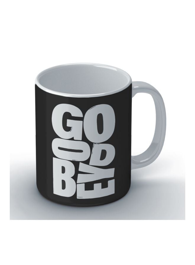 Wackylicious Goodbye Printed Coffee Mug Black/White 8.2x9.5cm - Image 2