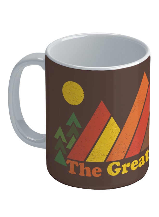 Wackylicious Peanuts Printed Coffee Mug Brown/Grey/Green 8.2x9.5cm - Image 1