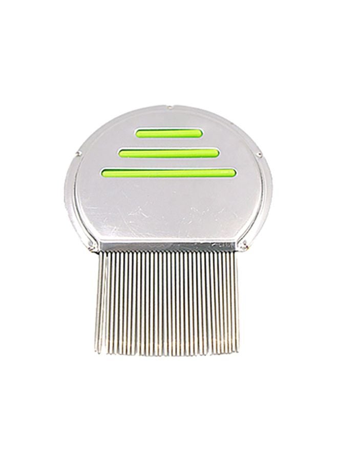 مشط تسريح الشعر لإزالة البراغيث فضي / أخضر