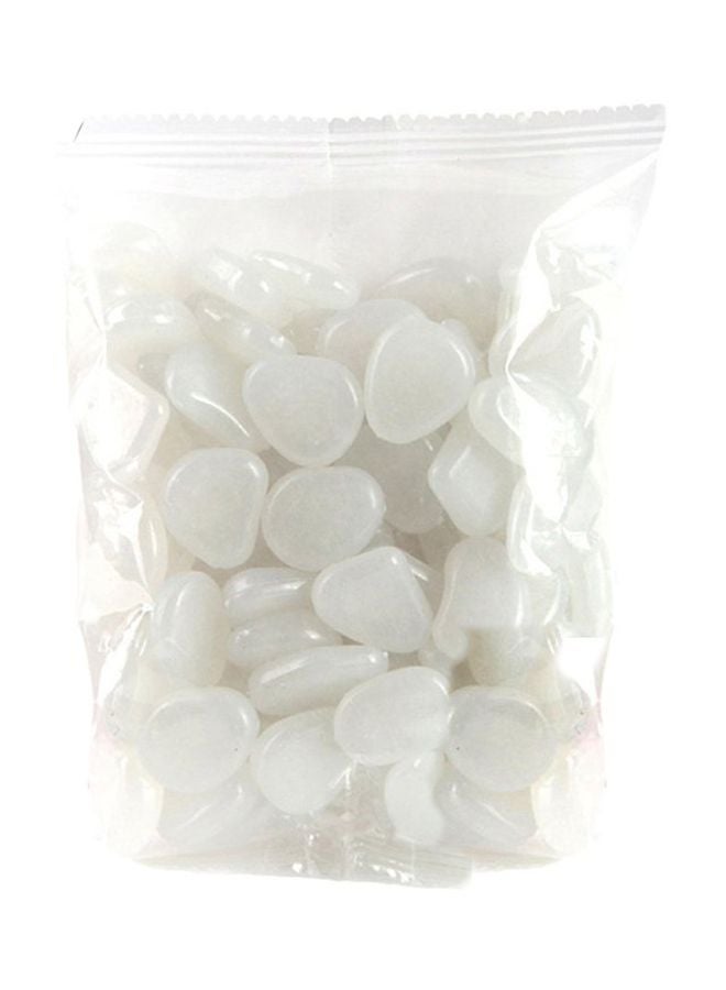 أحجار حصى مضيئة مكونة من 30 قطعة أبيض