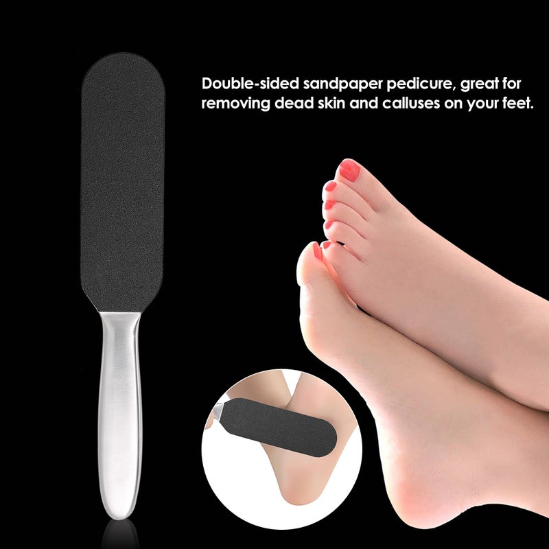10-Piece Sandpaper Pedicure Dead Skin Remover Stainless Steel Foot Rasp Kit Care Tool - Image 3