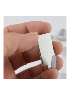 Generic 6-Piece Stainless Steel Self Adhesive Hook Silver 35x14mm  - Image 2